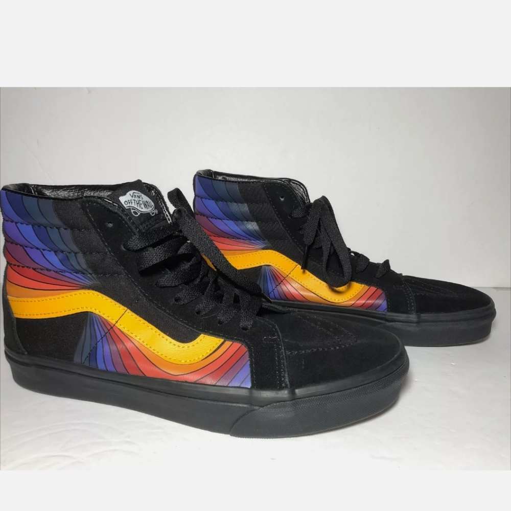 Vans Off the Wall Men's 8.5 High Top Old Skool MultiColor Skate Sneaker